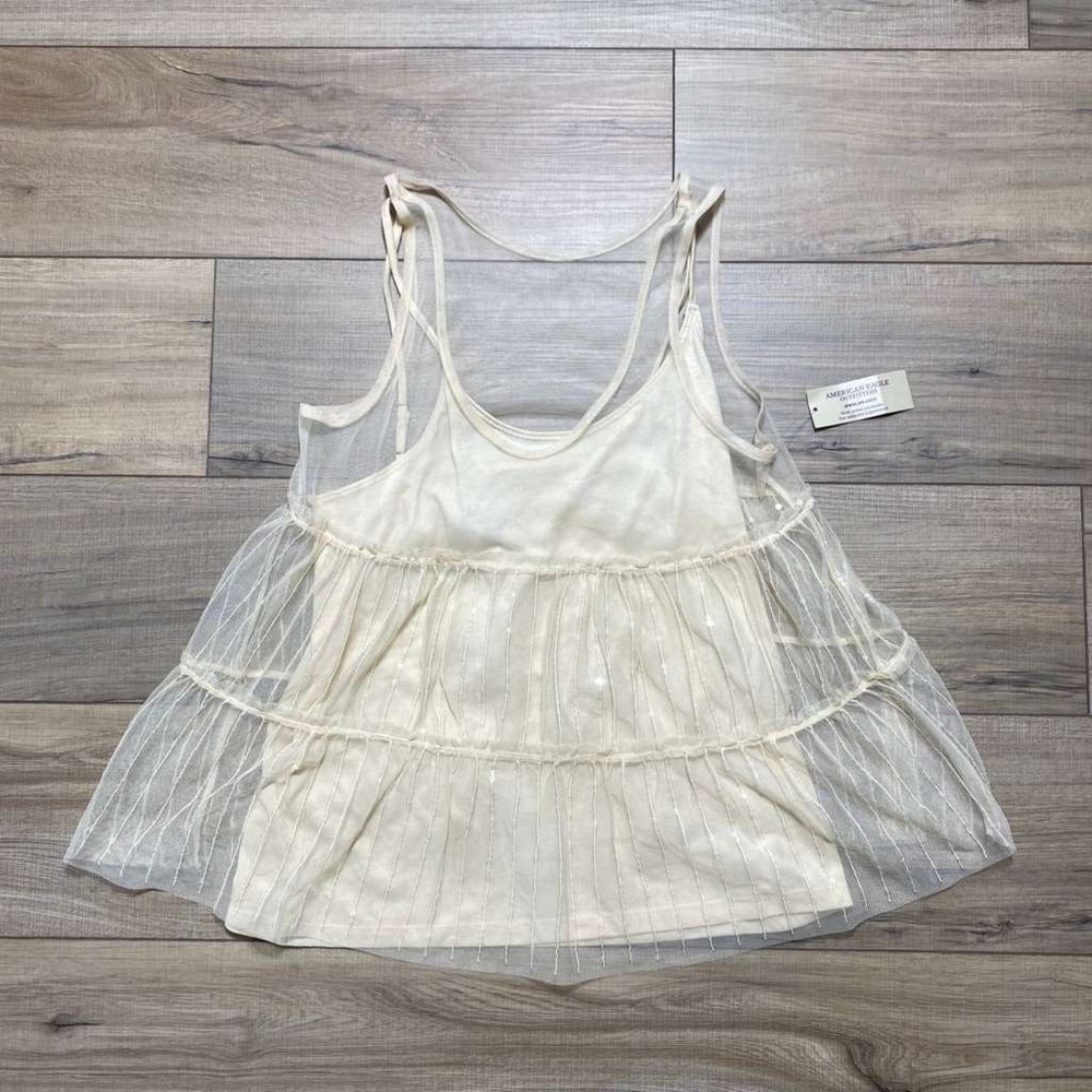 American‎ Eagle Outfitters Womens Two Layer Tank Top Size Medium Light Tan